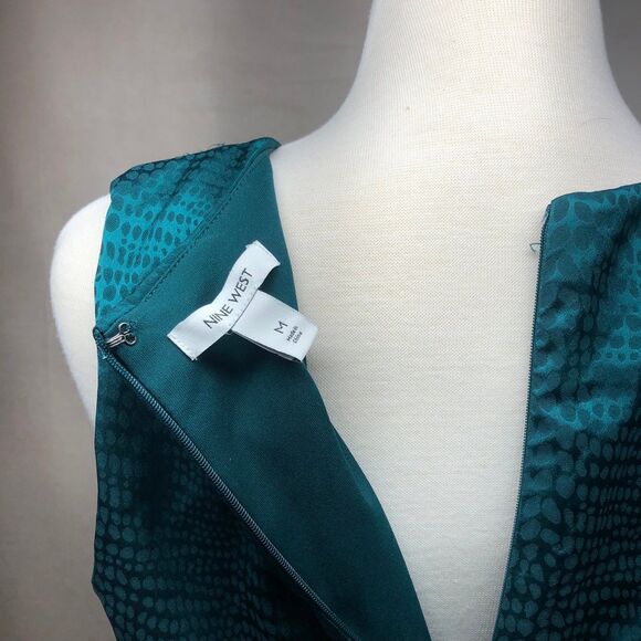Nine West women's Sleeveless Wrap Mini Dress size M Brazilian teal - Picture 5 of 12